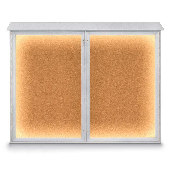 24"x36" 1-Door Enclosed Outdoor Letterboard, Black Felt/Bronze Alum